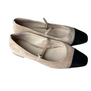 Boden Penelope Mary Jane Flats Shoes Size 39 US 8 Black Tan